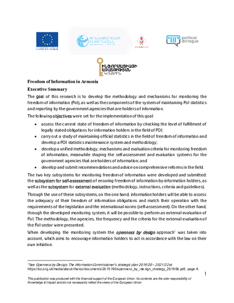 Freedom of Information in RA