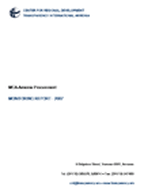 MCA-Armenia Procurement Monitoring Report